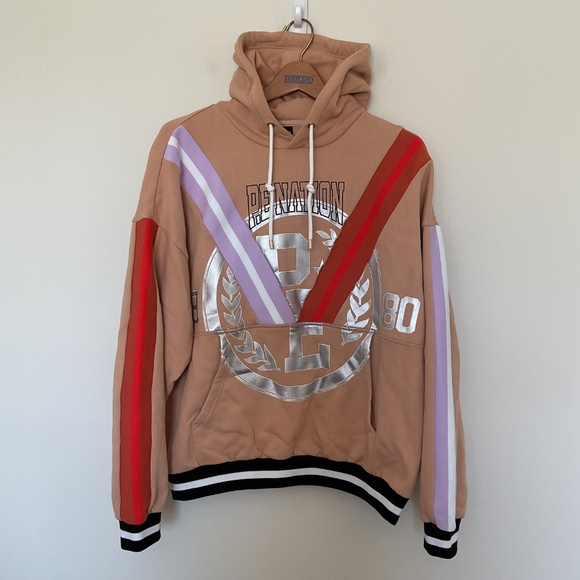 PE Nation Organic Cotton Nude Collision Hoodie Sweatshirt XS Oversized Boho Cozy - Picture 2 of 11